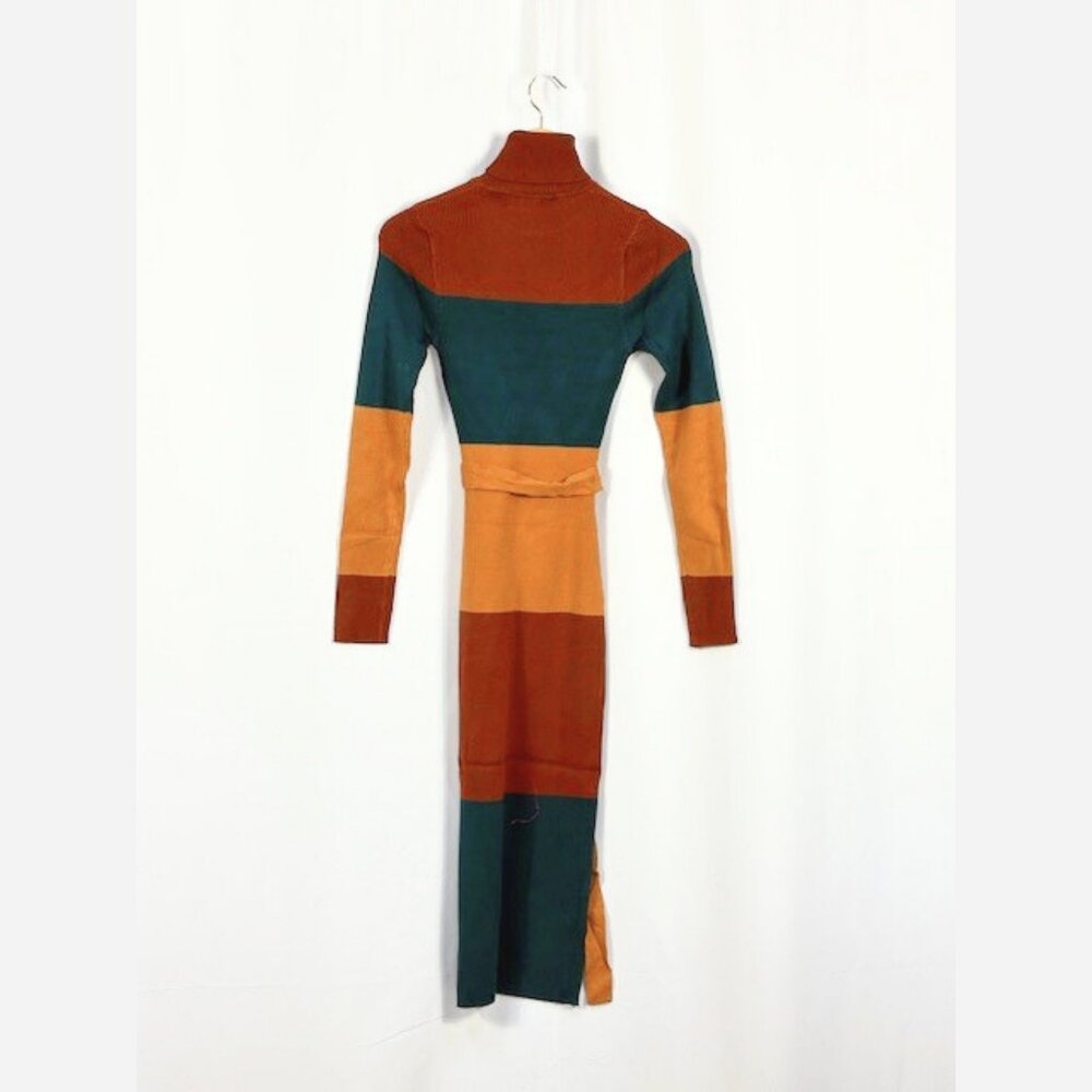 Elegant Color Block Midi Dress - Picture 6 of 9